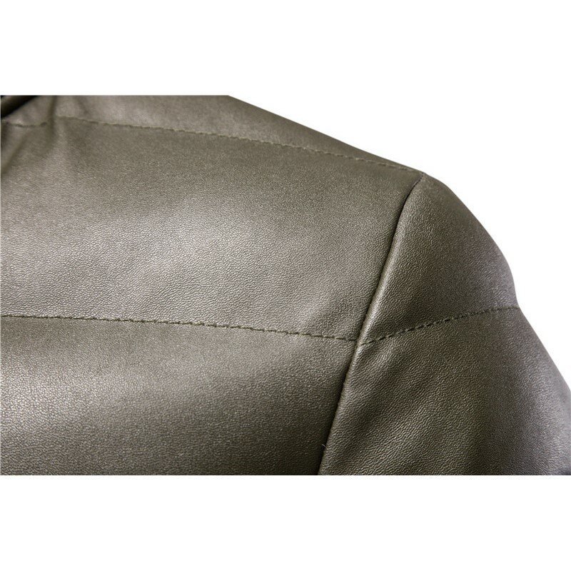 Chaqueta acolchada de algodón para hombre, abrigo informal de cuero sintético, Parka cálida, Otoño e Invierno