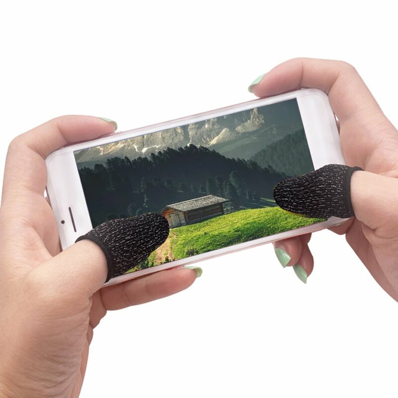 Juegos de dedos antisudor para móvil, pantalla táctil, fibra transpirable, posición para caminar, artefacto para comer pollo