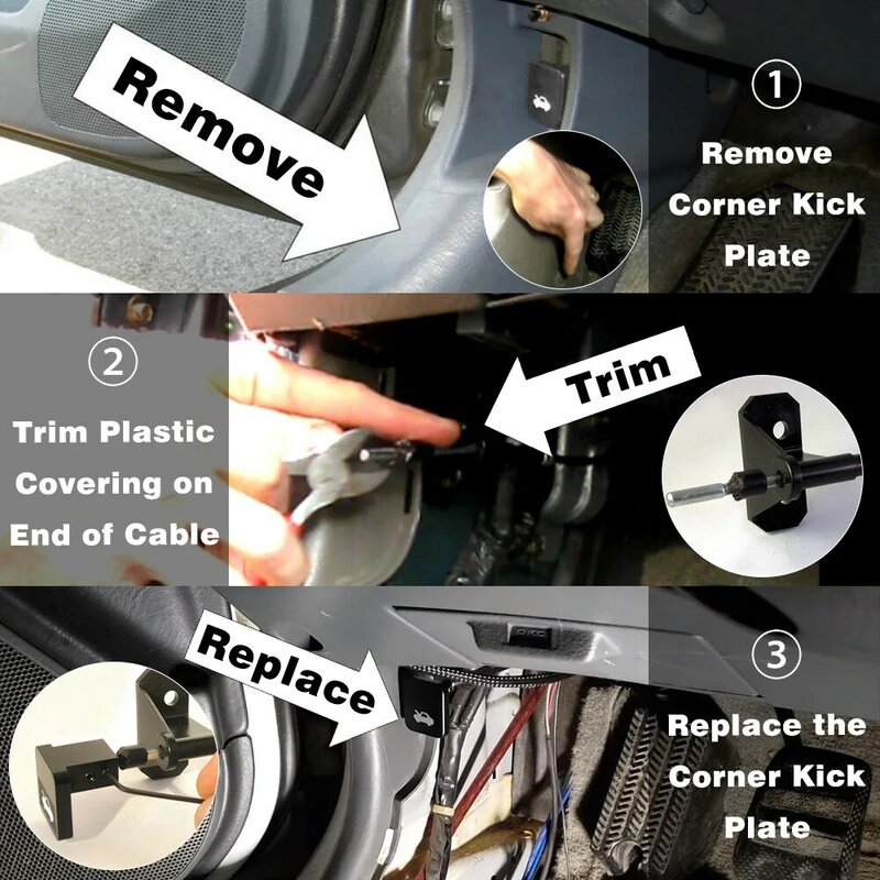 Kit de reparación de manija de pestillo de liberación de capó de coche, herramientas manuales para Honda Civic 2011-1996, fácil de operar, VR-ECL01 de alta calidad