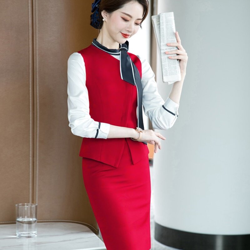 Женский деловой жилет, рабочая одежда, облегающая верхняя одежда для офиса, Женский деловой костюм для интервью, блестящее пальто DD2739