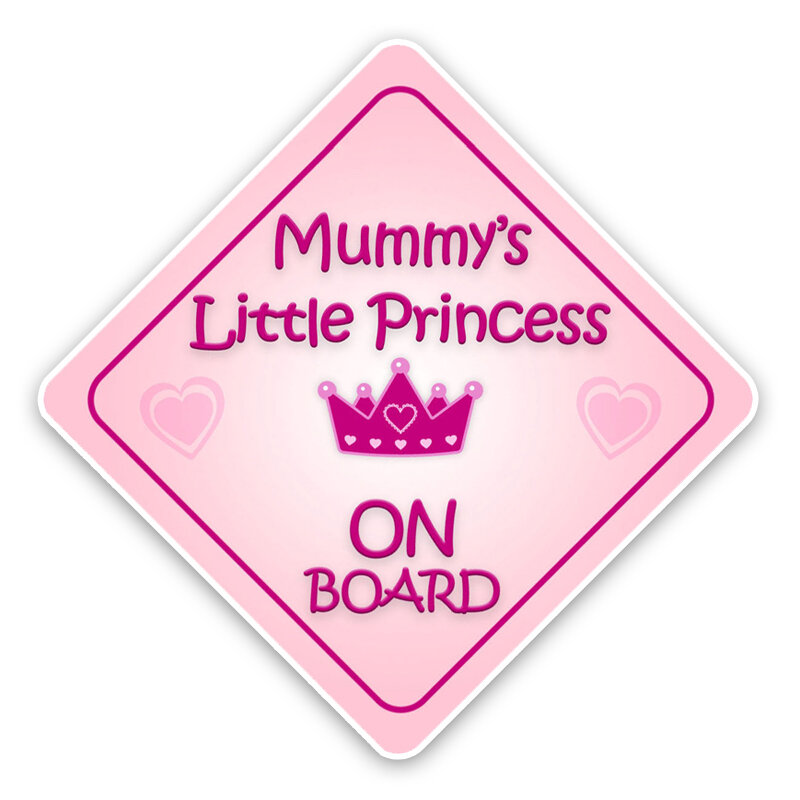 Fashion Mummy Little Princess BABY ON BOARD Bumper Window grafica colorata di alta qualità per auto