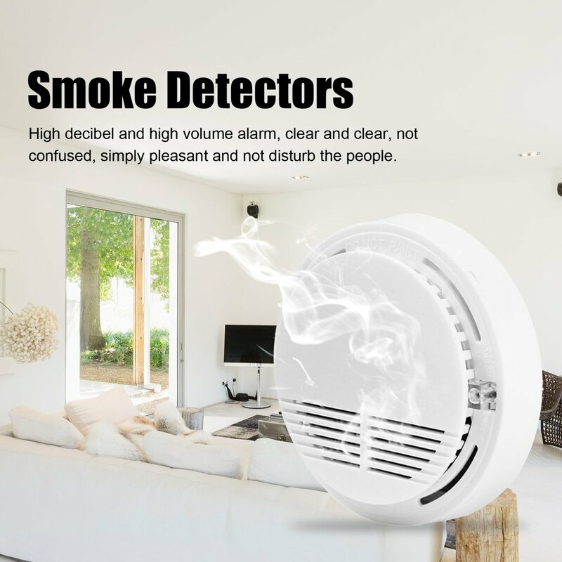 1 pz rilevatore di fumo rilevatore di fuoco allarme sensibile fotoelettrico indipendente sensore di fumo di fuoco per l'home Office negozio casa