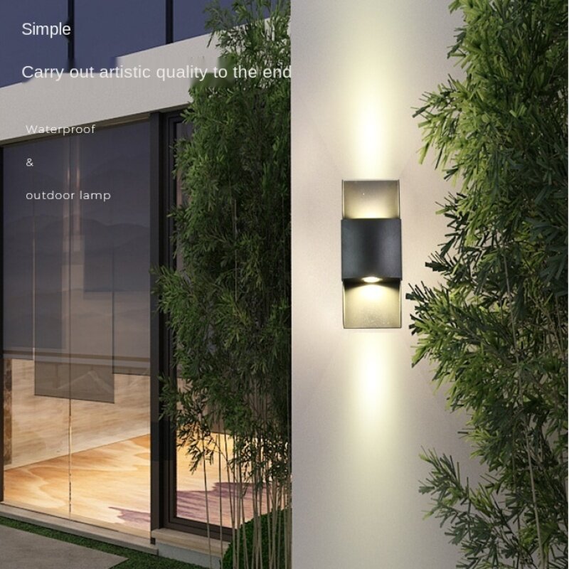 Led 야외 더블 헤드 벽 램프 위아래 램프, 야외 안뜰 빌라 벽 세탁기 램프 발코니 입구 문 조명