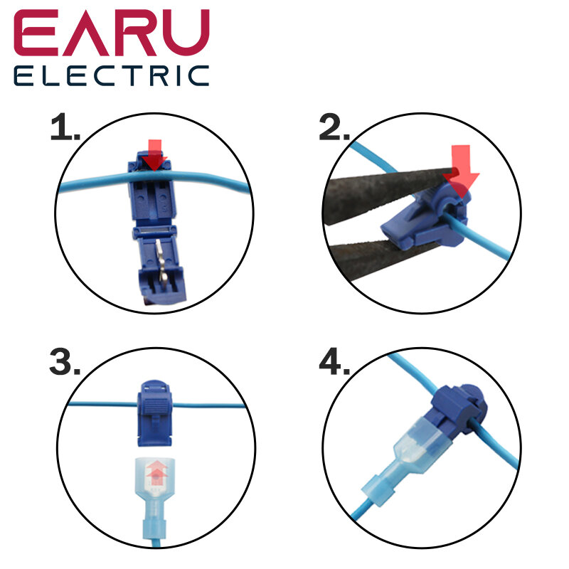 Conector de cabo elétrico rápido, T-Tap, Snap Splice, Lock Wire Terminal, Crimp impermeável, 10 pcs, 20 pcs, 30 pcs, 40 pcs, 50pcs