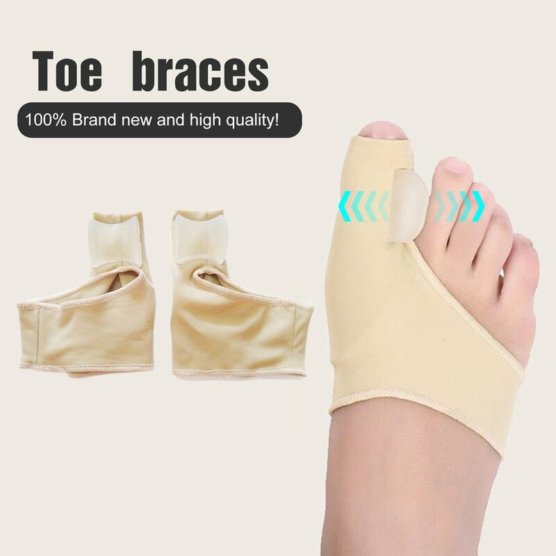 Corrector ortopédico de juanete, 2 unidades = 1 par de separadores de dedos de los pies, corrector de juanetes, ajuste del pulgar, calcetín corrector