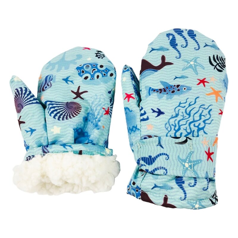 Детская зимняя теплая шапка-варежка 2 шт. комплект водонепроницаемых мультяшных лыжных перчаток G99C