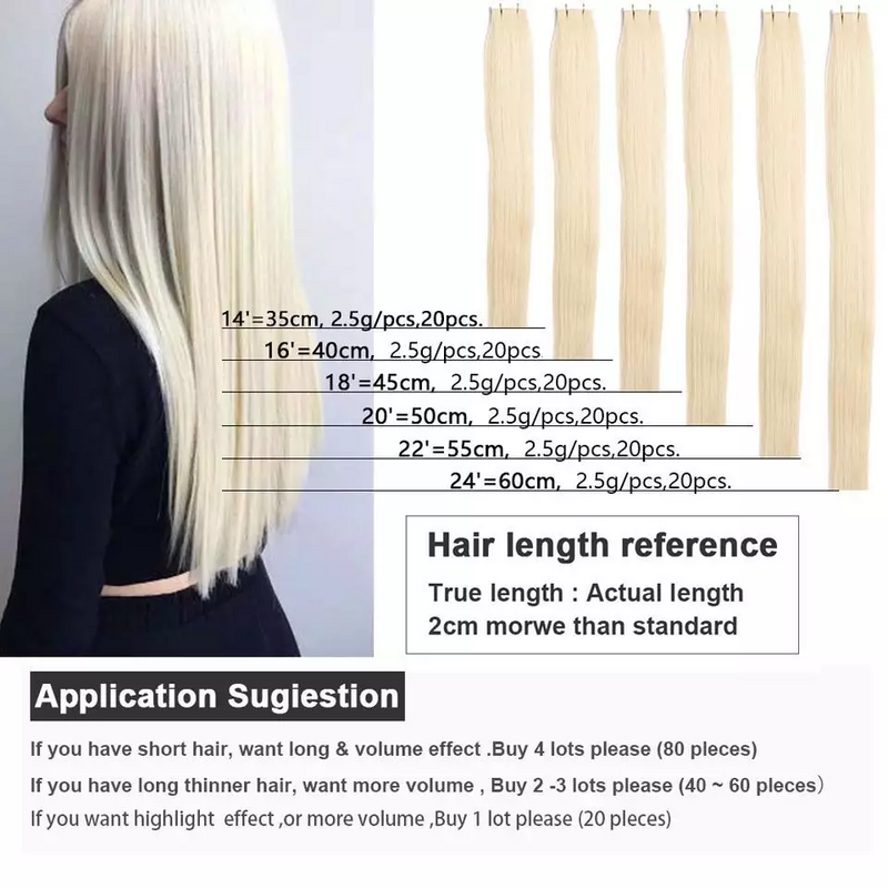 Ugeat-extensiones de cabello virgen, 100% cabello humano Real, extensiones de cabello de grado 10A, cinta Ins de Color puro, últimos 12 meses