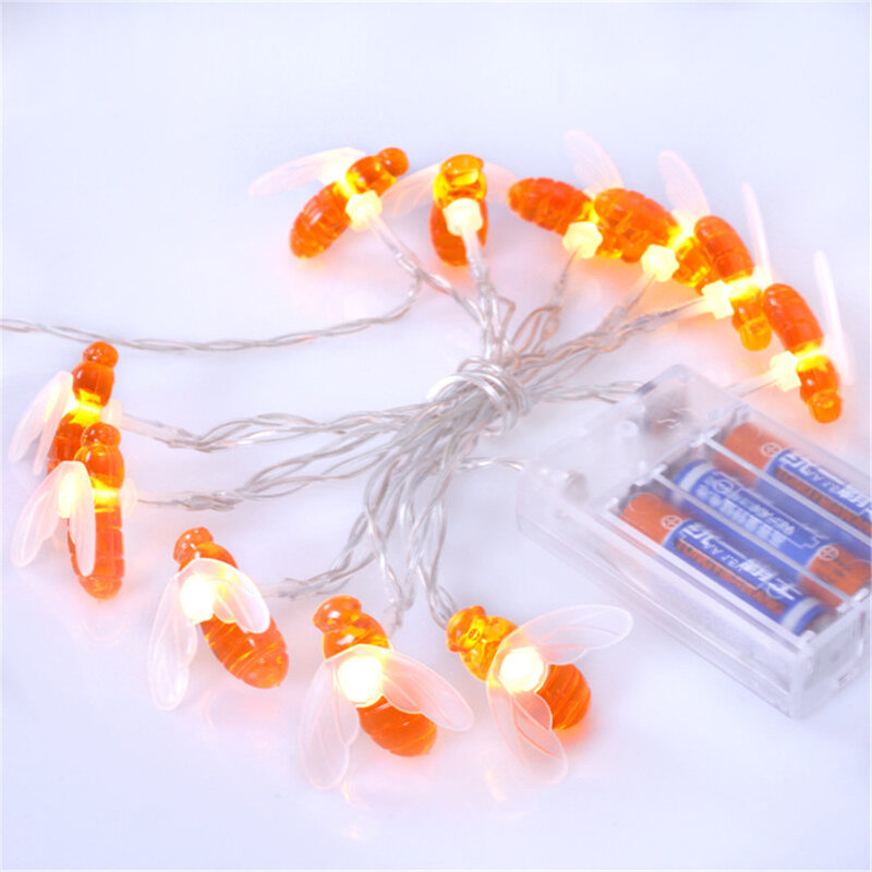 3M 20 Leds Holiday String Light Bee Fairy Decoration AA Battery Powered Creative Cute Lighting Party Bar Birthday(Warm White)