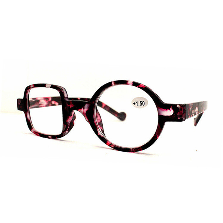 Gafas de lectura asimétricas de leopardo para hombre y mujer, lentes de resina con montura para hipermetropía, dioptrías 0 + 1,0 + 1,50 + 2,0 + 2,5 ~ + 3,5