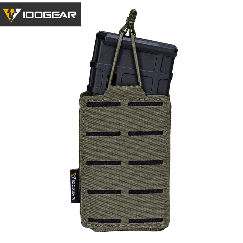 IDOGEAR-bolsa táctica LSR 556 Mag, portador de Singel Mag, bolsa MOLLE, bolsas de herramientas cortadas con láser, 3566