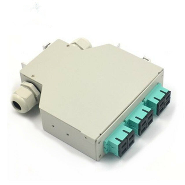 6-port SC Duplex Adapter LC g-kwadrupleksu Adapter z włókna przełącznica światłowodowa na szynę Din
