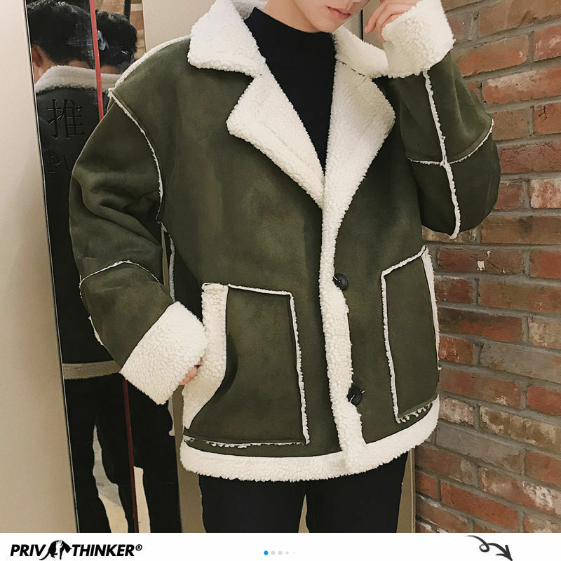 Privathinker jesień ciepła zimowa Parka płaszcze dla mężczyzn koreańska męska Casual Lambswool kurtki 2020 Harajuku mężczyzna Plus rozmiar parki 5XL