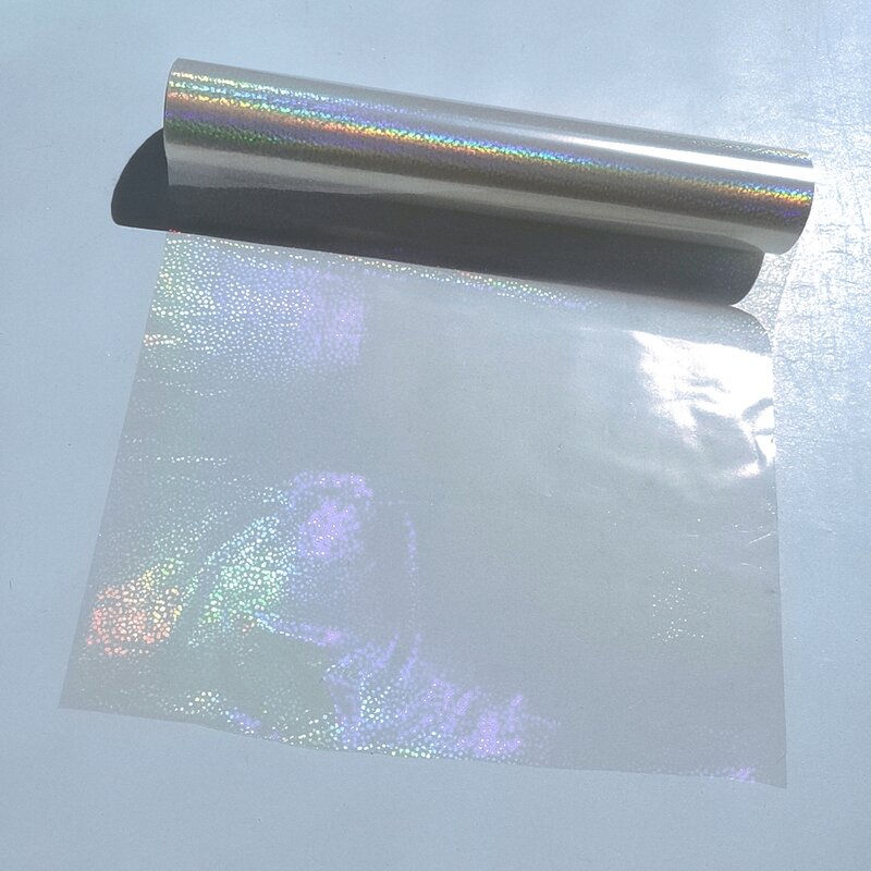 Holographic ธรรมดาโปร่งใสร้อนฟอยล์กระดาษหรือพลาสติก21ซม.X 120เมตร/ล็อต DIY แพคเกจกล่อง