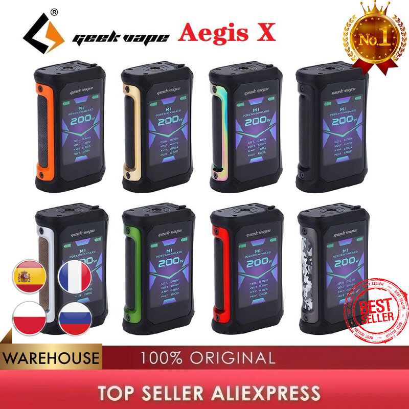Оригинальный бокс-мод Geekvape Aegis X мощностью 200 Вт с двойной батареей 18650, максимальная мощность 200 Вт и класс водонепроницаемости IP67, бокс-мод д...
