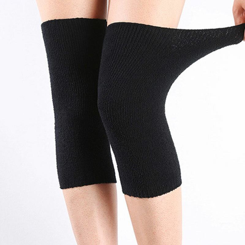 1 Pair Long Cashmere Warm Kneepad Wool Knee Support Men Women Cycling Lengthen Protector Pad