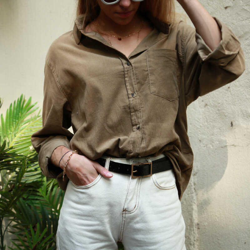 Женская винтажная блузка с длинным рукавом Msfancy, повседневная хлопковая рубашка большого размера KT8271, 2021