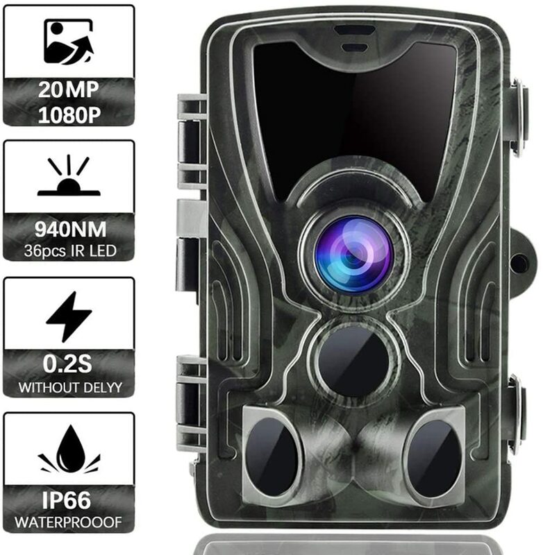 Caméra de chasse et de suivi des sentiers du gibier HC801A, 20MP 1080P, IP65, étanche, capteur PIR, Surveillance de la faune
