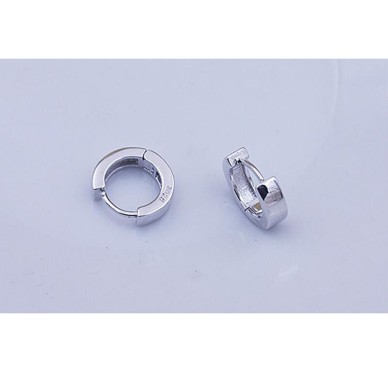 pendientes  925 Sterling Silver Smooth Surface Stud Earrings For Women Men brincos oorbellen boucle d'oreille S-E15