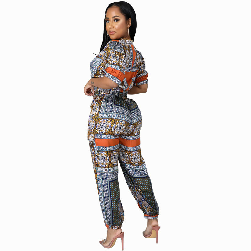 2021 الملابس الأفريقية للنساء 2 قطعة مجموعة الأفريقية الجديدة Dashiki قمة الموضة وطويلة بانت سوبر مطاطا حزب للنساء وتتسابق