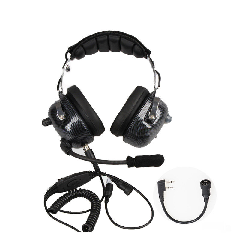 Lotnictwo Walkie Talkie słuchawki z redukcją szumów słuchawki dla Kenwood Baofeng UV-5R 2 piny dwukierunkowe Radio