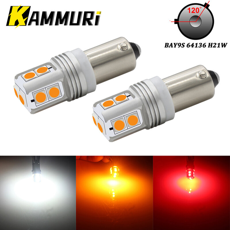 (2) lampadine di ricambio a LED H21W BAY9s senza errori Canbus per luci di parcheggio di posizione o luci di retromarcia freno di retromarcia di Backup