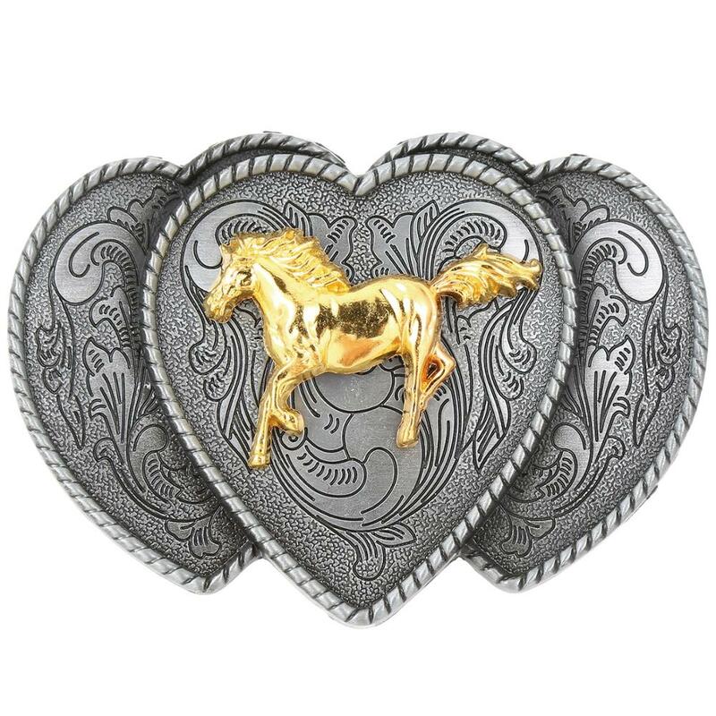 Promotional golden horse cowboy belt buckle metal belt buckle men's cowboy fashion matching accessories