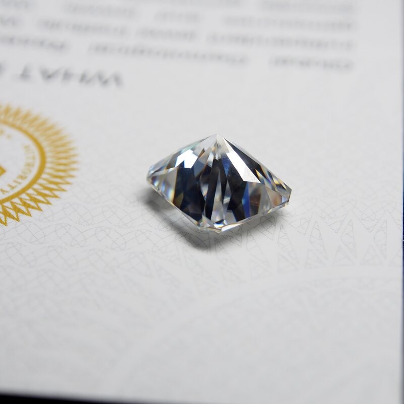 Piedra de moissanita blanca de 3,51 quilates, Diamante Suelto de moissanita de 8x10mm, corte radiante, para anillo de boda