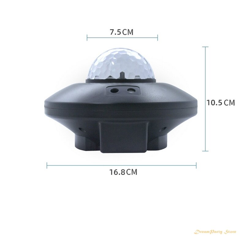 Remote Control LED Night Light 2 In 1 Starry Sky Lamp & Ocean Wave Projector Bedside Music Bluetooth Speaker Lights For Kids