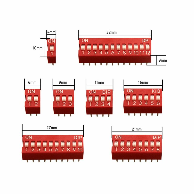 40 قطعة/الوحدة Dip التبديل عدة في مربع 1 2 3 4 6 8 10 12 طريقة 2.54 مللي متر تبديل التبديل الأحمر المفاجئة مفاتيح مختلطة كيت كل 5 قطعة مزيج مجموعة