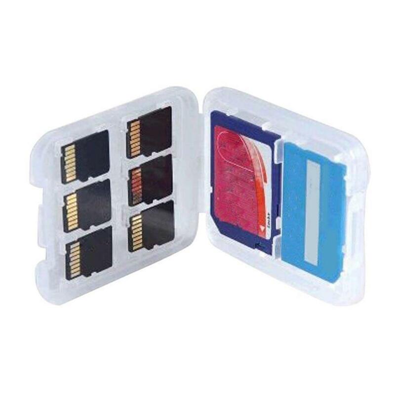 Caja de almacenamiento de tarjeta de memoria multifuncional, transparente, TF, SDHC, MSPD