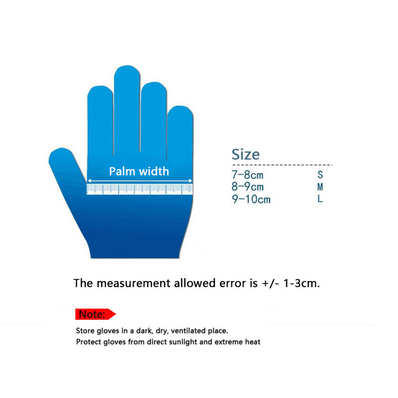 100pcs Disposable Nitrile Protective Gloves Waterproof Work Safety Mechanic Gloves for Household Workplace Laboratory Use