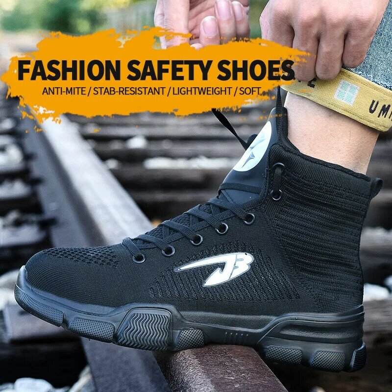 Niezniszczalne buty Ryder mężczyźni i kobiety stalowe Toe Air Safety bawełniane buty odporne na przebicie robocze trampki oddychające buty