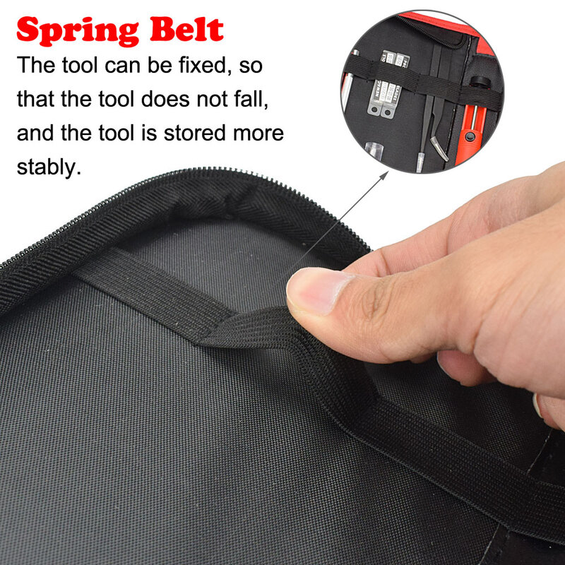NEWACALOX-Atualizado Ferramentas Bag para eletricista, portátil PU Leather Tool Bag, bolsa de ferro de solda, Hardware Repair Tool Bag