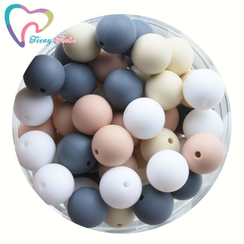 20 PCS Silicone Beads 9-15 MM Round Shaped Baby Teether BPA Free Food Grade Baby Toy DIY Jewelry Necklace Nursing Accessories