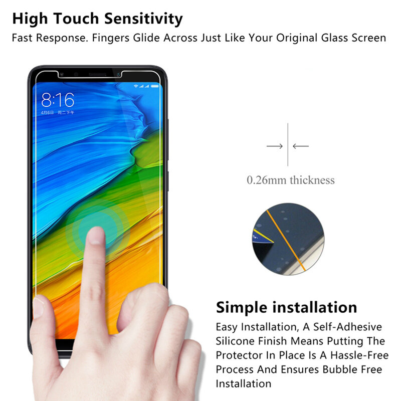 1-2pcs Toughed Screen Protector for Xiaomi Redmi 7 K20 6 Pro 5 Plus 9H HD Tempered Film Protective Glass on Redmi 7A 6A 5A 4A 4X
