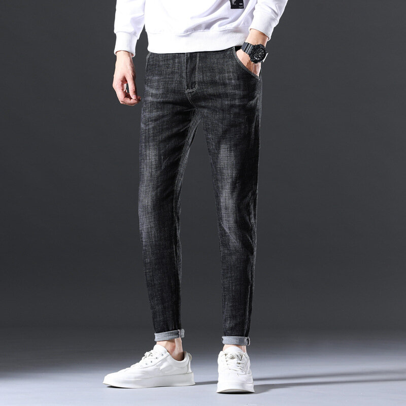New Fashion Mens Casual Baumwolle Lange Hosen Hohe Qualität Männlichen Jeans