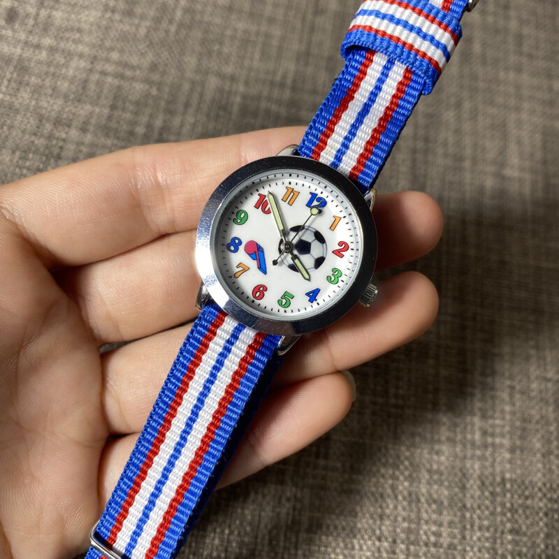 Soft Silicone Football Cartoon Round Dial Children's Watch for Boys Girls Gifts School Clock Sports Luminous Quartz Wrist Watch