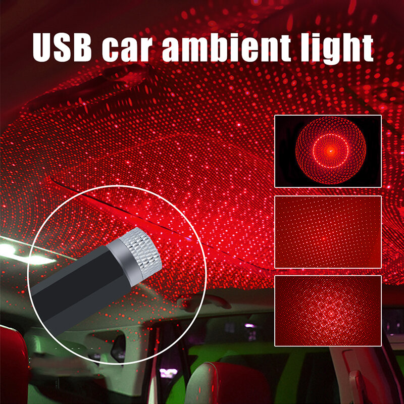MINI lampe de toit de voiture 3 en 1, 4 motifs, projecteur Laser, prise USB, DJ Disco, éclairage de scène, éclairage d'ambiance