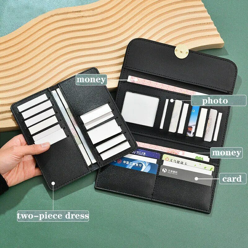 Nuovo portafoglio da donna portamonete portfel damski Money Bag Lady pochette lunga in pelle portafoglio porta carte carteras para mujer