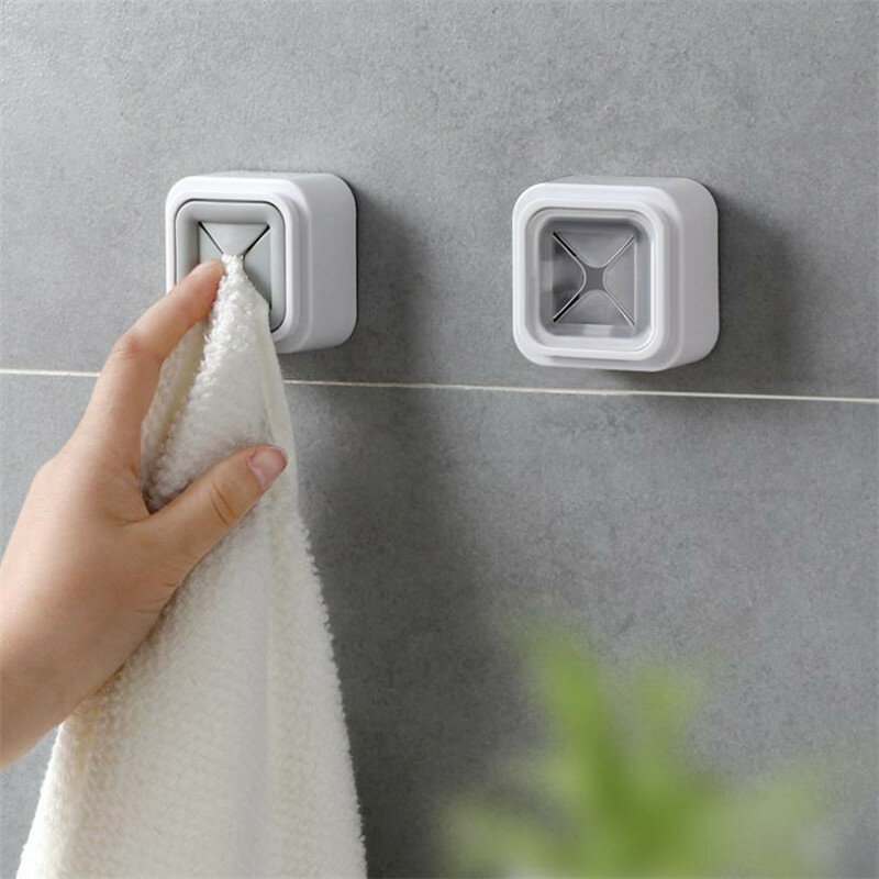 Punch Gratis Handdoek Plug Transparante Sterke Zelfklevende Muur Hangers Handdoek Opslag Plug Haak Voor Keuken Badkamer Accessoires