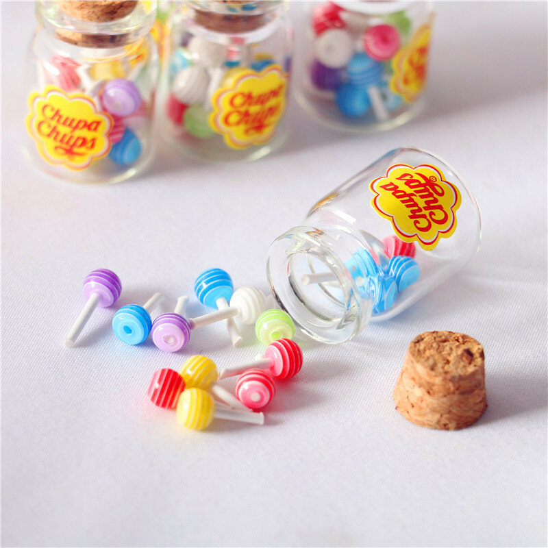 Poppenhuis Miniatuur Keuken Eten Play Model Schieten Props Mini Blik Lollipop Diy Accessoires Poppen Accessoires