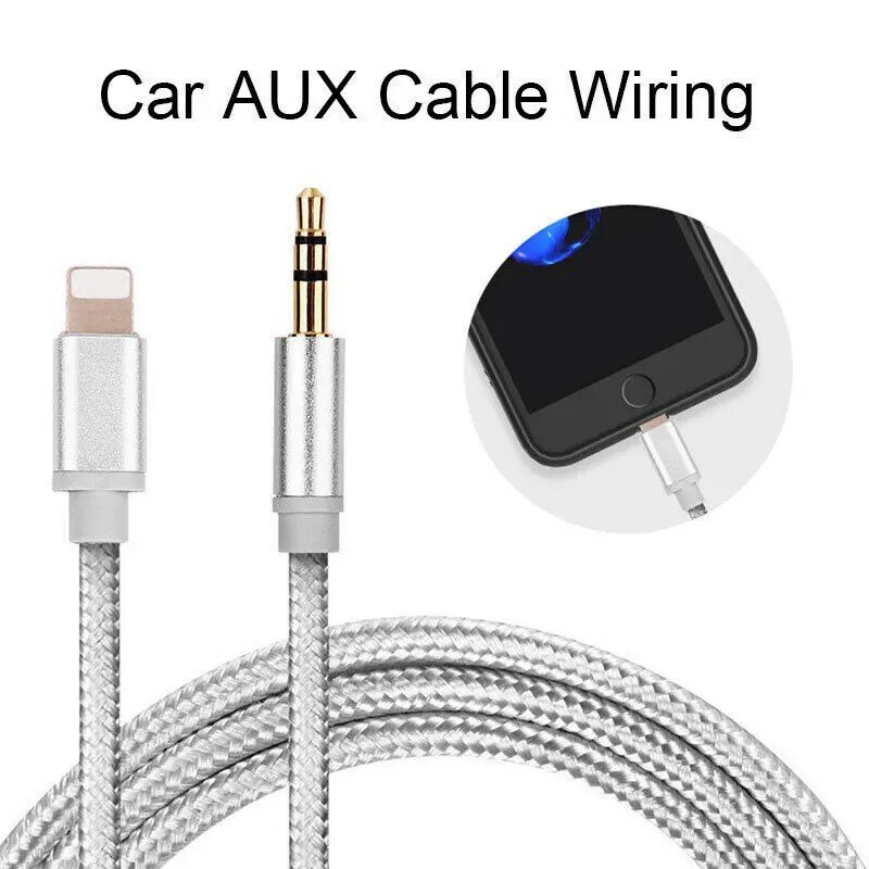 1M for Lighting To AUX Cable Car Converter 3.5mm Jack Male Cable Headphone Aux Line Earphone Audio Adapter for iPhone iPad IOS