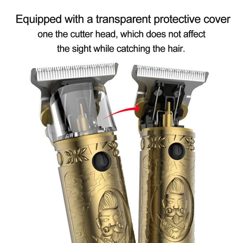 Cortadora de pelo profesional eléctrica recargable, cortadora de pelo para hombres, Afeitadora eléctrica sin cable ajustable