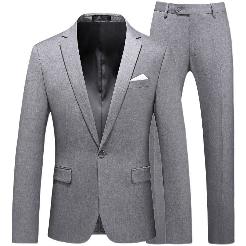 Conjunto de blazer masculino, conjunto de ternos de escritório, homme, 2 peças, casaco plus size, calças formais, jantar, casamento, noivo, 5xl 6xl