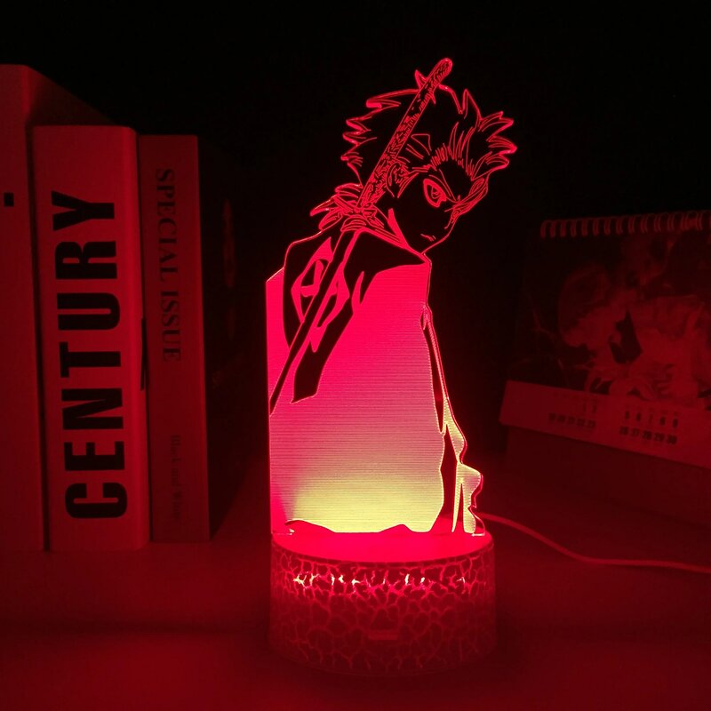 بليتش أنيمي توشيرو ثلاثية الأبعاد الأبيض قاعدة مصباح لغرفة النوم الديكور ضوء الليل هدية عيد ميلاد باردة الاكريليك LED ضوء الليل دروبشيب