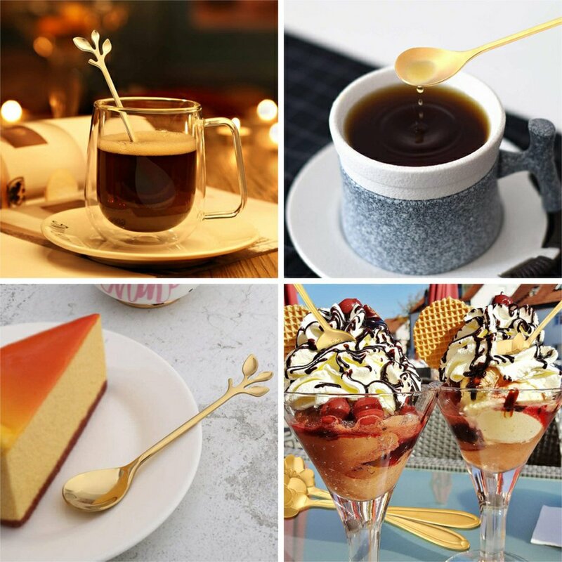 สแตนเลสสตีลช้อนกาแฟช้อนขนมช้อนไอศครีมช้อนชา Milkshake ช้อนบนโต๊ะอาหารห้องครัว Cafe