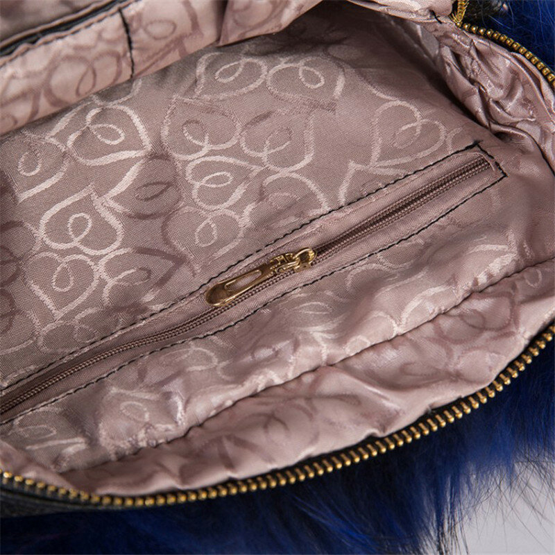 Женская сумка из натурального Лисьего меха, вместительная сумка через плечо из натуральной кожи, 2023