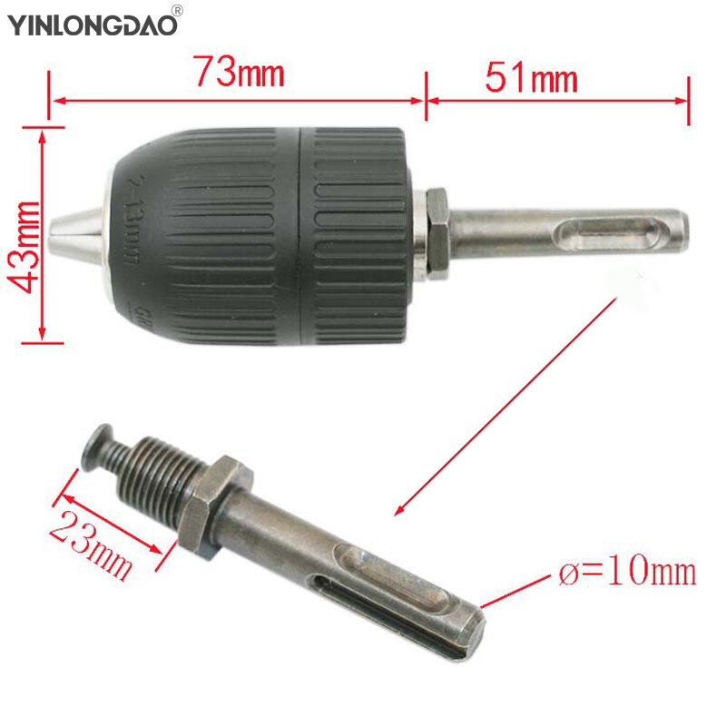 Heavy 13MM Keyless Drill Chuck Adaptor with SDS Driller Fit Adaptor Tool Multifunction Household Drill Power Accessories