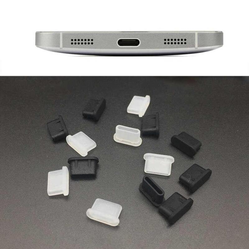 Tapones antipolvo con orificios de carga USB, Protector de puerto de silicona tipo C, tapones a prueba de polvo para Samsung Letv, 10 Uds.