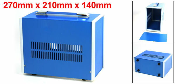 Uxcell de Metal eléctrico Cable de conexión caja azul de 270mm x 210mm x 140mm